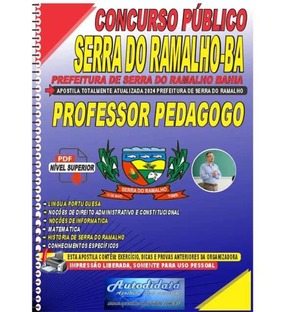 Apostila prefeitura de Serra do Ramalho BA Professor Pedagogo novo Apostila digital concurso da Prefeitura de Serra do Ramalho - BA - Professor Pedagogo