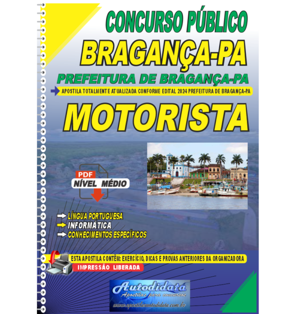 PREFEITURA DE BRAGANCA 2024 MOTORISTSA Apostila digital concurso da Prefeitura de Bragança-PA 2024 - Motorista