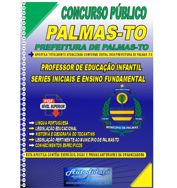 PREFEITURA DE PALMAS TO EDUCACAO INFANTIL Apostila digital Prefeitura de Tocantins-TO 2024 - Professor de Educação infantil, Ensino Fundamental I e Séries Iniciais