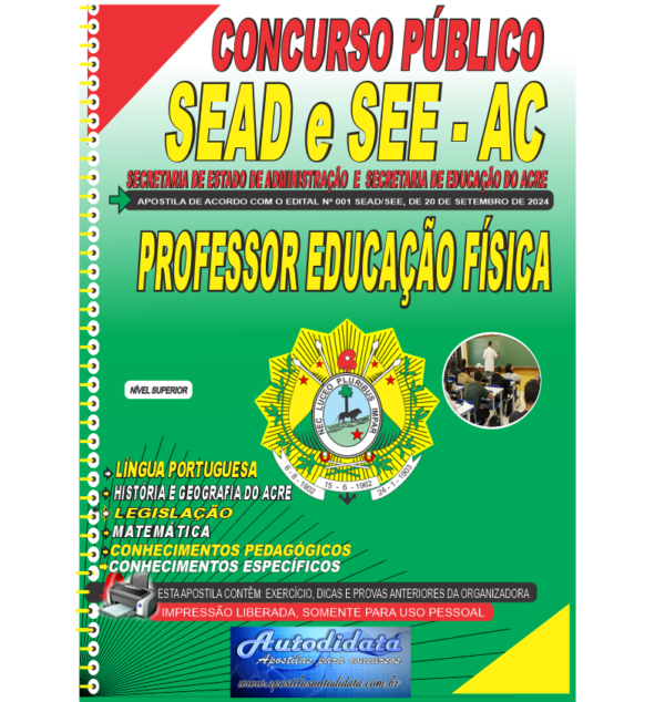 PROFESSOR EDUCACAO FISICA novo 1 Apostila impressa concurso da SEDUC-ACRE 2024 – Professor de Educação Física