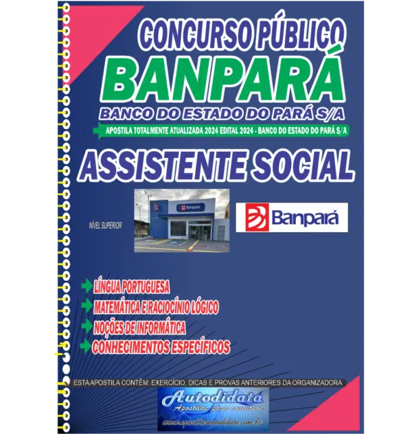 BANPARA 2024 ASSISTENTE SOCIAL 2024 NOVO 1 Apostila impressa concurso do BANPARÁ 2024 – Assistente Social