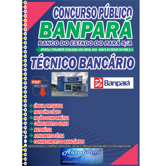 BANPARA 2024 TECNICO BANCARIO 2024 NOVO 2 Apostila digital concurso do BANPARÁ 2024 - Técnico Bancário