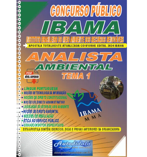 IBAMA 2024 TEMA 1 novo Apostila digital concurso do IBAMA 2024 - Analista Ambiental TEMA 1