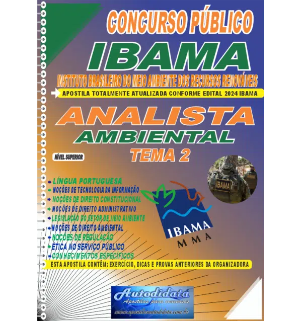 IBAMA 2024 TEMA 2 novo 1 Apostila impressa concurso do IBAMA 2024 - Analista Ambiental TEMA 2